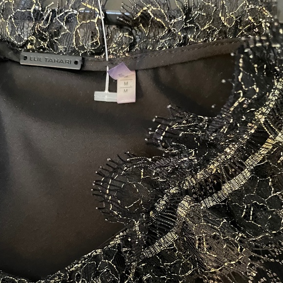 Elie Tahari Coraline Metallic Silk Blouse ($365)  M-L - Picture 8 of 16